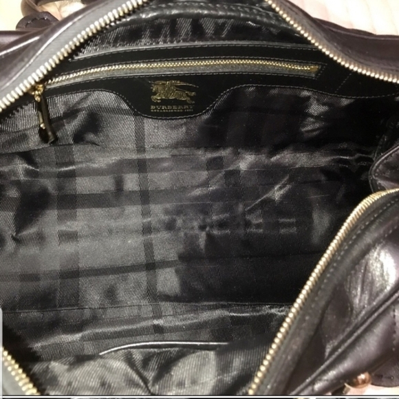SOLD Burberry Black Leather Handbag - Authentic - Picture 7 of 8